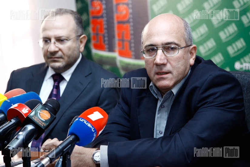 Press conference of chief editors of Aravot, Yerkir and Zhamanak newspapers respectively Aram Abrahamyan, Bagrat Yesayan and Arman Babajanyan