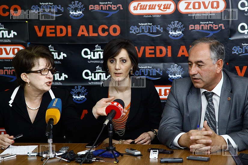 Press conference of Republican Sukias Avetisyan and ANC member Lyudmila Sargsyan