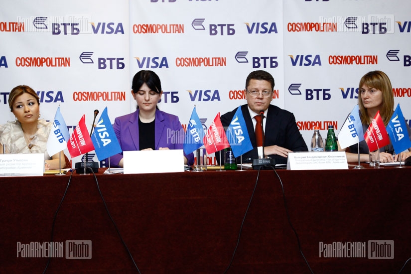 Пресс-конференция представителей Банка ВТБ (Армения), Cosmopolitan Армения и компании Visa 