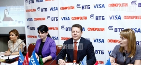 Пресс-конференция представителей Банка ВТБ (Армения), Cosmopolitan Армения и компании Visa 