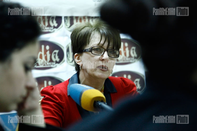 Press conference of the chairwoma of Social-Democrat Hunchakian party Lyudmila Sargsyan