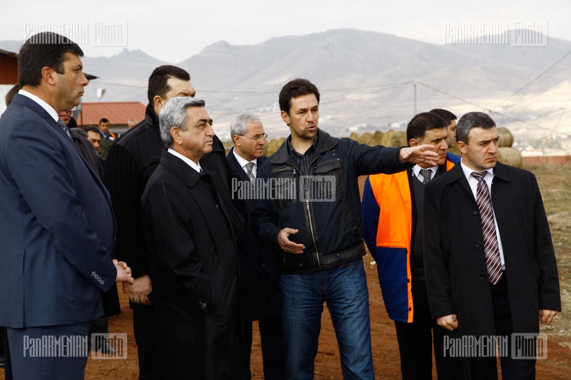RA President Serzh Sargsyan visits a farm in Lori region