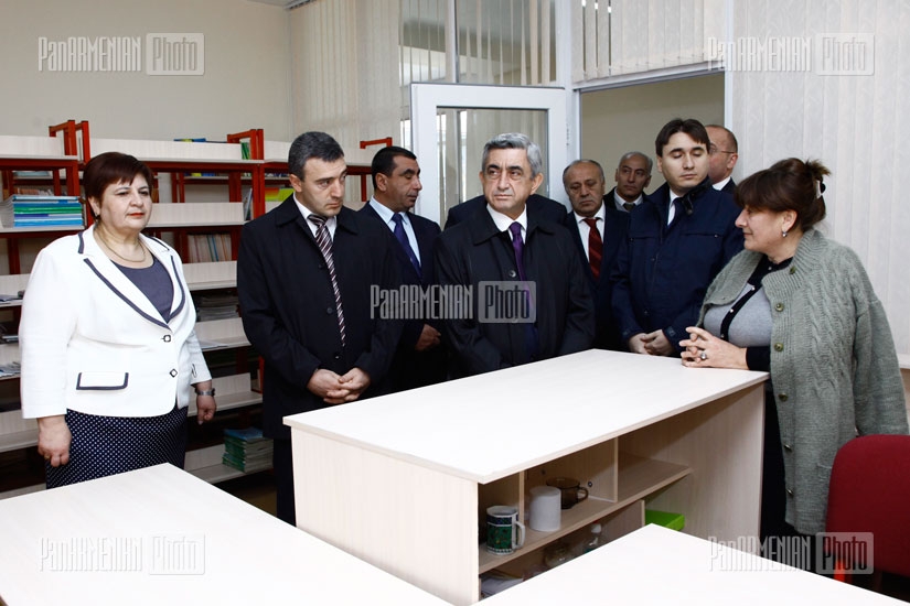 RA President Serzh Sargsyan visits Spitak N1 school after Al.Myasnikyan