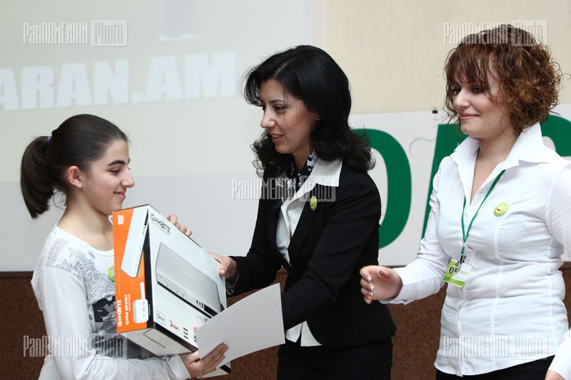 Awarding ceremony of the winners of school competition organized by Dasaran.am, VivaCell-MTS and Pyunik foundation