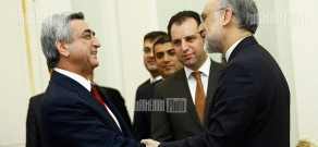 Armenian President Serzh Sargsyan meets with Iranian Foreign Minister Ali Akbar Salehi