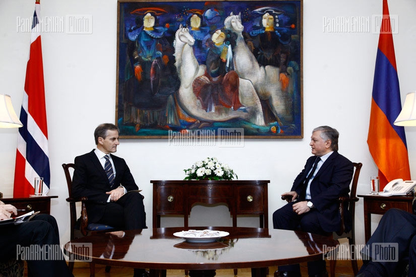 Armenian Foreign Minister Edward Nalbandian meets with his Norwegian counterpart  Jonas Gahr Store
