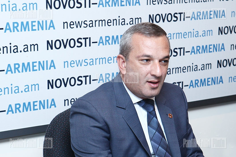 Press conference of Armenian Deputy Minister of Sport and Youth Affairs Arsen Karamyan