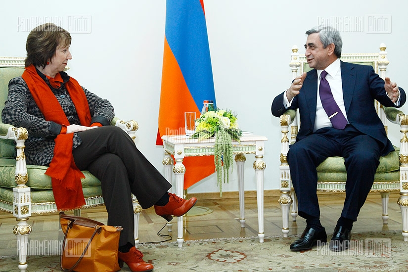ՀՀ նախագահ Սերժ Սարգսյանը ընդունեց ԵՄ արտաքին գործերի եւ անվտանգության քաղաքականության հարցերով բարձր ներկայացուցիչ Քեթրին Էշթոնին