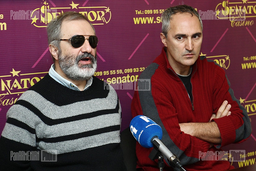Press conference of Kura-Arax foundation representatives Alex Yenigomshyan and Tigran Khzmalyan