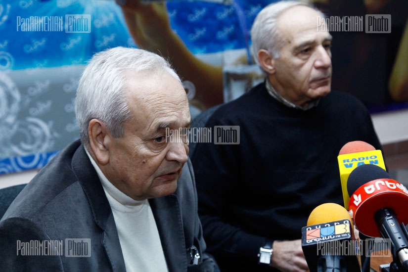Press conference of architect Hrach Poghosyan and head of Architects' Union Mkrtich Minasyan