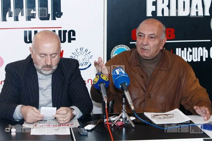 Press conference of writer Bakur Karapetyan and editor of Zoravig newspaper Pushkin Serobyan