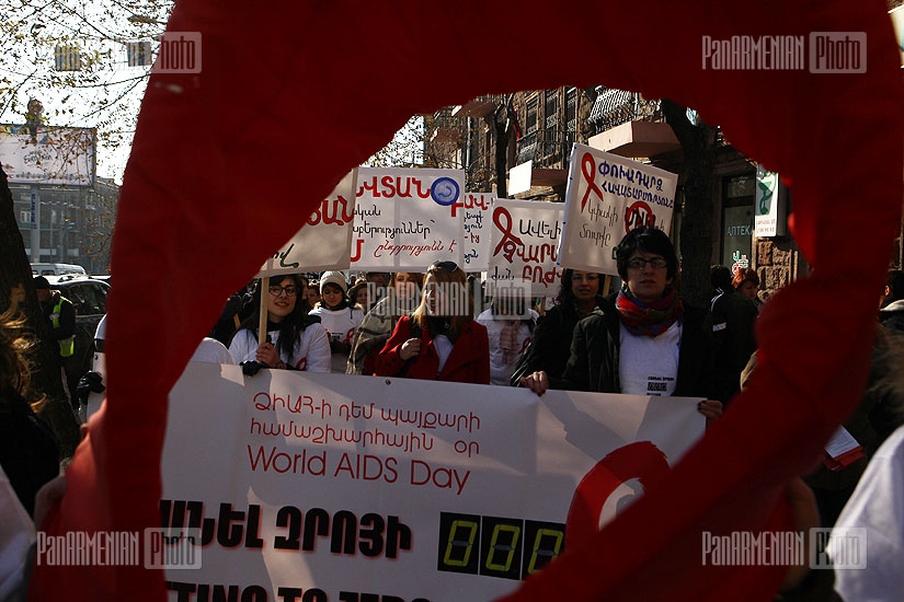 Procession in Yerevan dedicated to World Aids Day