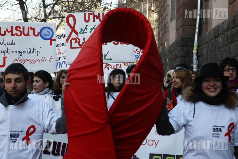 Procession in Yerevan dedicated to World Aids Day
