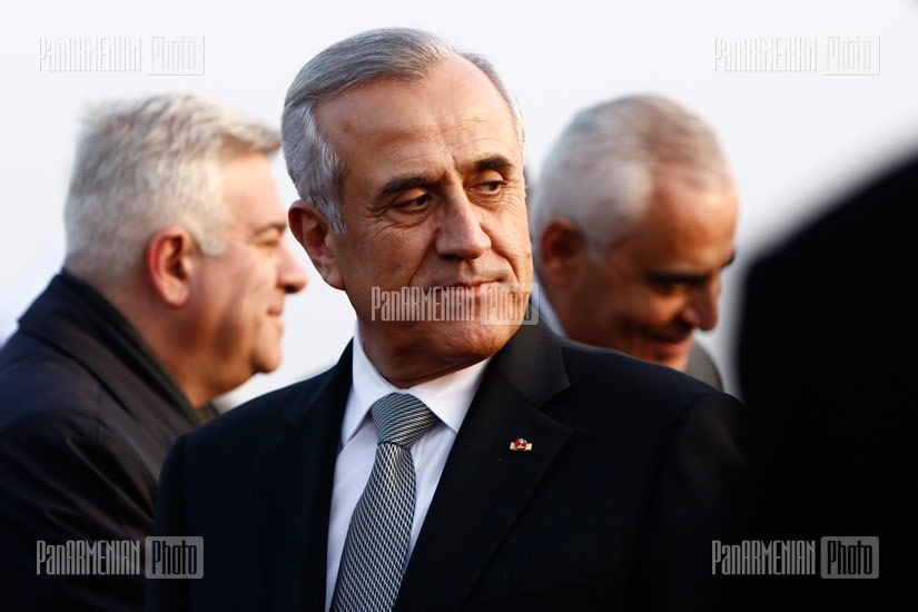 President of Lebanon Michel Suleiman arrives in Armenia