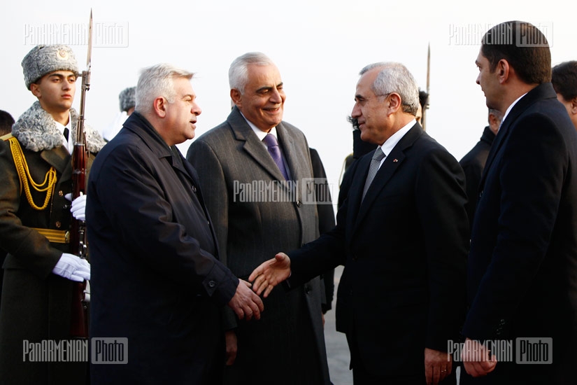 President of Lebanon Michel Suleiman arrives in Armenia