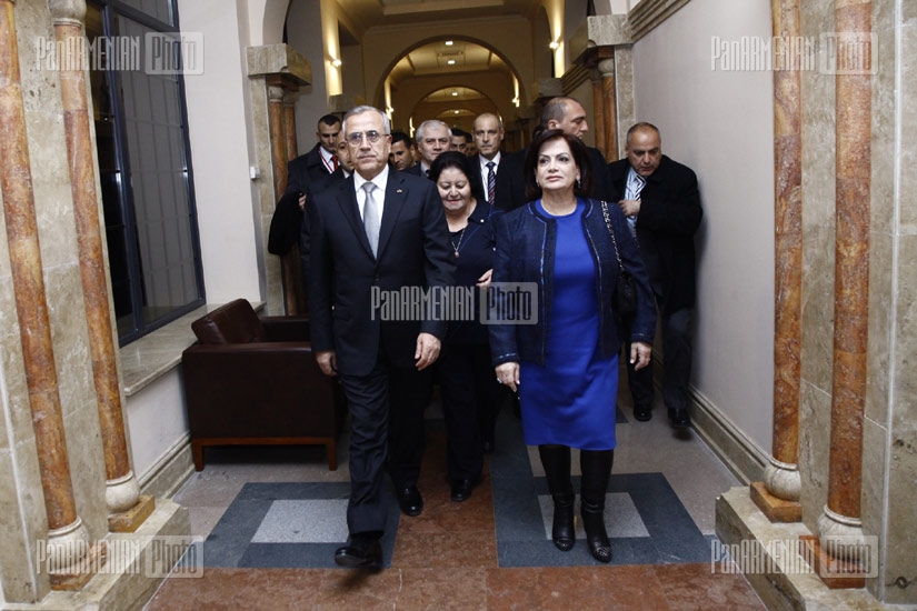 President of Lebanon Michel Suleiman visits Matenadaran institute-museum of ancient manuscripts 