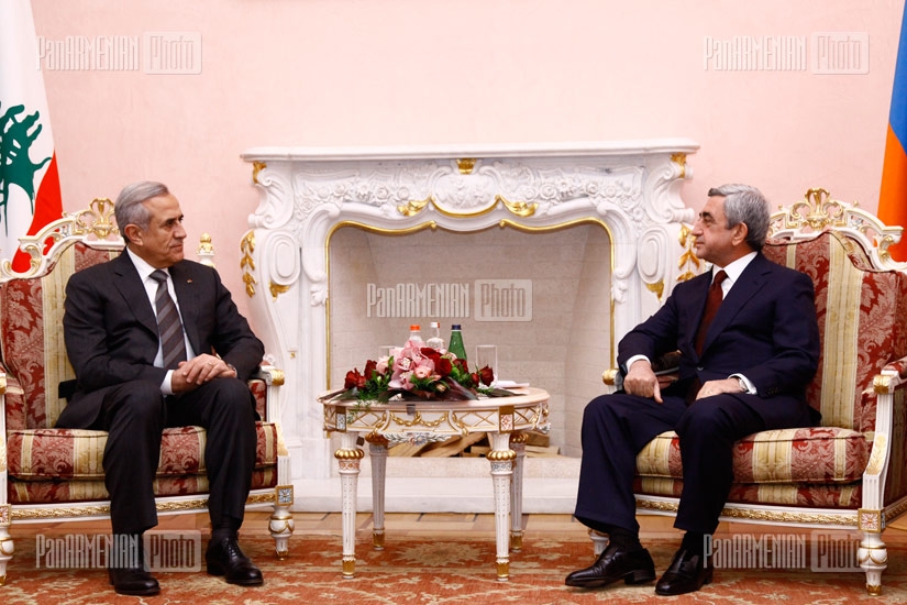 Официальный прием президента Ливана Мишеля Сулеймана и его совместная пресс-конференция с президентом РА
