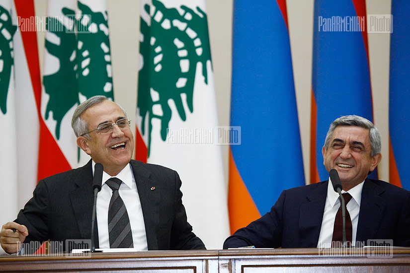 Joint press conference of RA President Serzh Sargsyan and his Lebanese counterpart Michel Suleiman