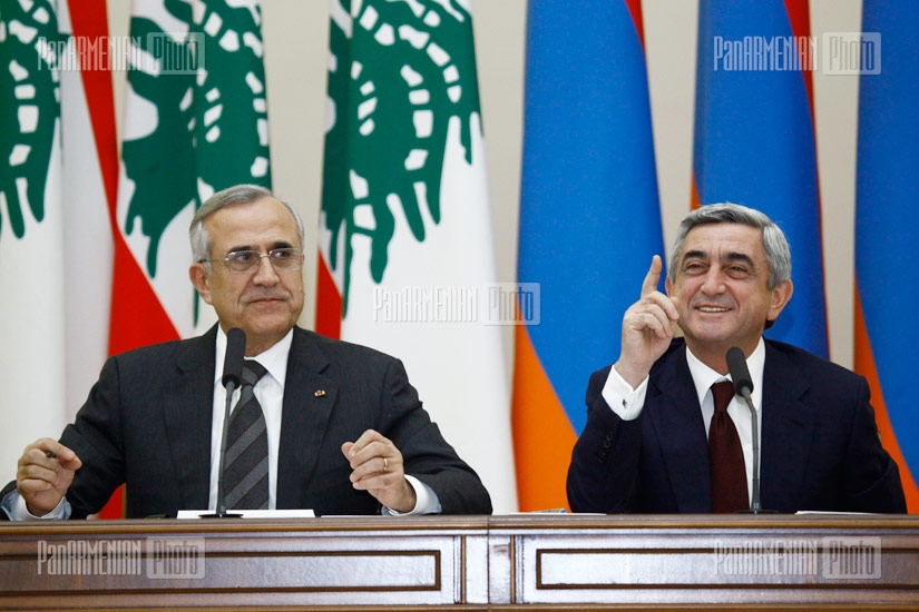 Joint press conference of RA President Serzh Sargsyan and his Lebanese counterpart Michel Suleiman