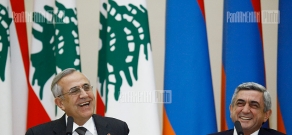 Совместная пресс-конференция президента Ливана Мишеля Сулеймана и главы РА Сержа Саркисяна