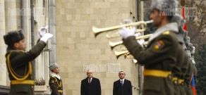 Церемония прощания с президентом Ливана Мишелем Сулейманом в резиденции президента Армении