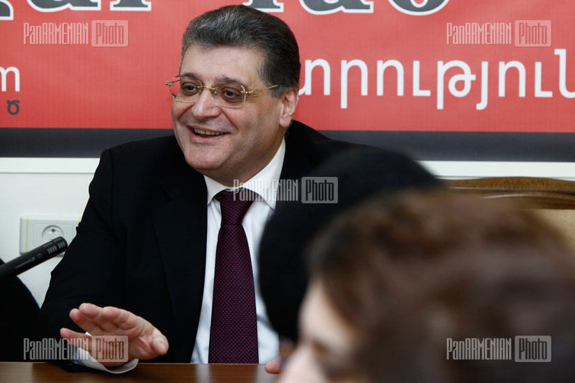 Press conference of New Times party leader Aram Karapetyan