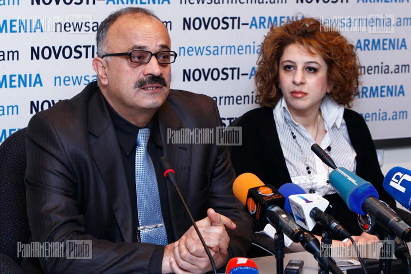 Press conference of “Protection and development of the Armenian Cuisine traditions” NGO chairman Sedrak Mamulyan and ethnographer Gohar Stepanyan