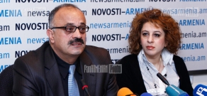 Press conference of “Protection and development of the Armenian Cuisine traditions” NGO chairman Sedrak Mamulyan and ethnographer Gohar Stepanyan