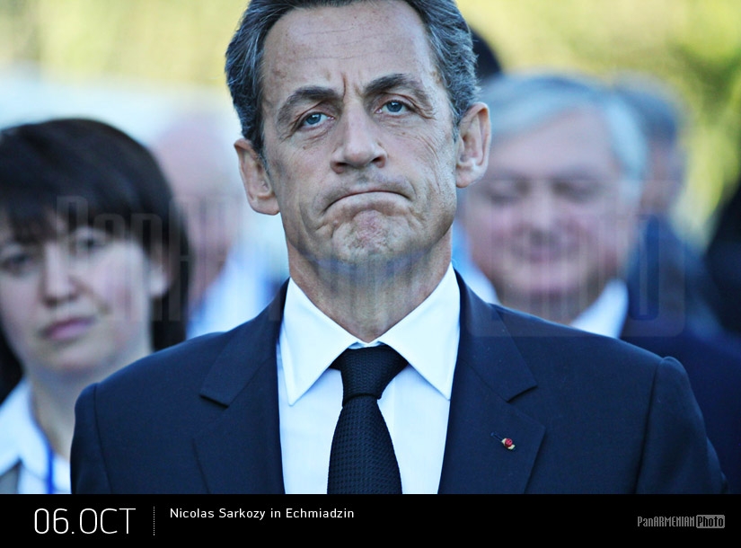 Президент Франции Николя Саркози в Ечмиадзине, Армения