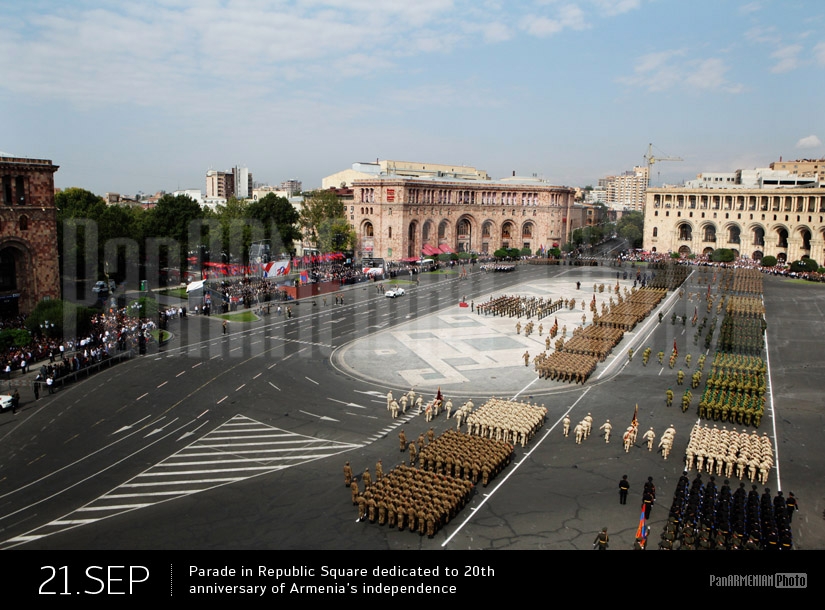 Parade in Republic Square dedicated to 20th anniversary of Armenia's independence