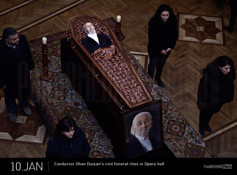 Conductor Ohan Duryan's civil funeral rites in Opera Hall