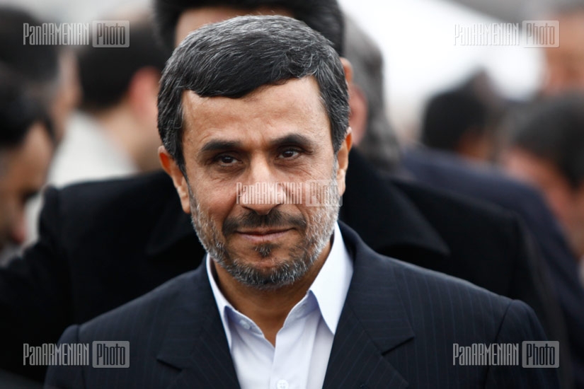 President of the Islamic Republic of Iran Mahmoud Ahmadinejad arriving in Yerevan