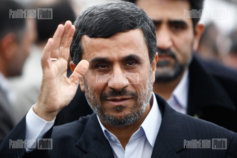 President of the Islamic Republic of Iran Mahmoud Ahmadinejad arriving in Yerevan