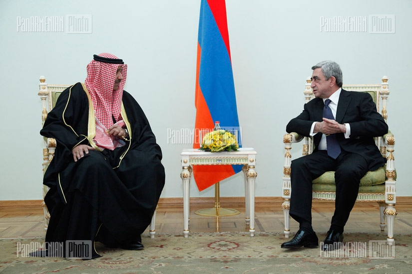 Kuwaiti ambassador to Armenia Bassam Muhammad Alqabandi presents his credential to RA President Serzh Sargsyan
