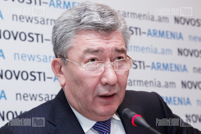 Press conference of ambassador of Kazakhstan to Armenia Ayimdos Bozjigitov