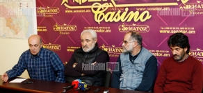 Press conference of writer Razmik Davoyan, painter Ashot Avagyan and sculptors Getik Baghdasaryan and Samvel Ghazaryan