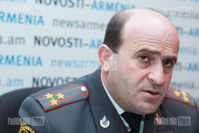 Press conference of RA Police Road Patrol Department head Norik Sargsyan