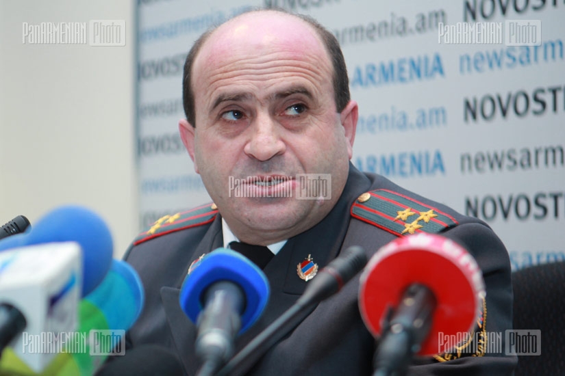 Press conference of RA Police Road Patrol Department head Norik Sargsyan