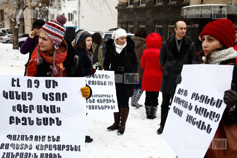 Protest against construction works in Mashtots-Yeznik Koghbatsi area