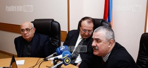 Press conference of political scientists Hmayak Hovhannisyan, Levon Shirinyan and Prosperous Armenia party member Aram Safaryan