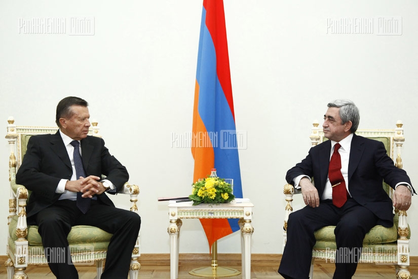 RA President Serzh Sargsyan receives first deputy of Russia's government chairman Viktor Zubkov
