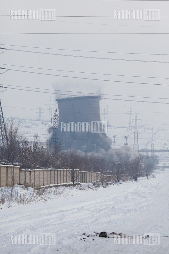 Explosion of one of Yerevan Thermal Power Plant's towers 