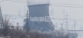 Explosion of one of Yerevan Thermal Power Plant's towers 