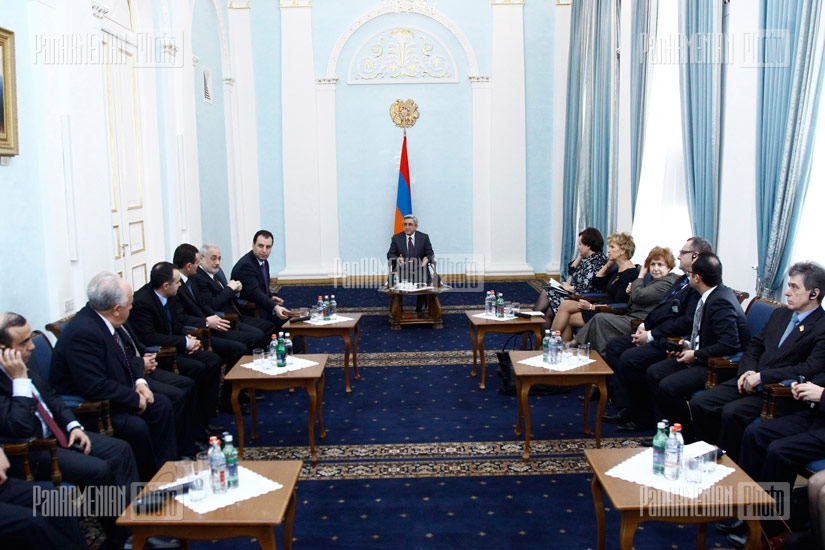 RA President Serzh Sargsyan receives parlamentarians of Euronest