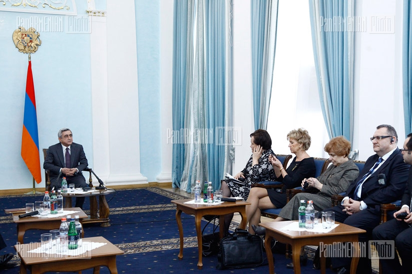 RA President Serzh Sargsyan receives parlamentarians of Euronest