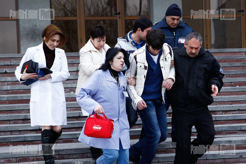 Rescuing exercises at Russian-Armenian University dedicated to International Day of Emergency Situations