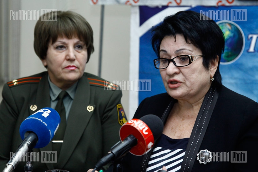 Press conference of Chairperson of a Council of Relatives of Missing Soldiers-Liberators Rima Arakelyan and head of the union of women soldiers-liberators Aida Serobyan
