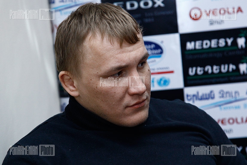 Press conference of Armenia's national greco-roman wrestling team coach Levon Julfalakyan, wrestlers Arsen Julfalakyan, Yuri Patrikeyev and Arthur Alexandryan