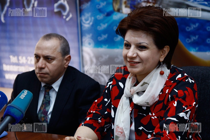 Press conference of Republican MP Karine Achemyan and psychologist Khachatur Gasparyan