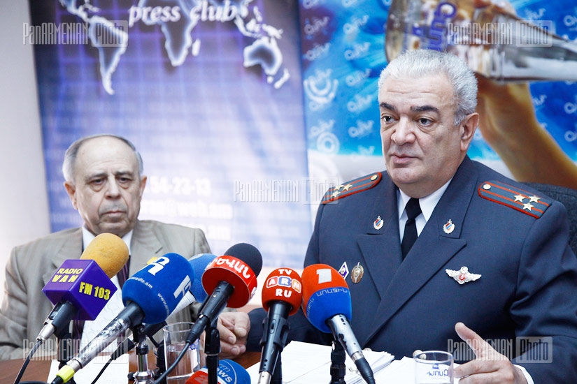 Press conference of Achilles center chairman Eduard Hovhannisyan and deputy head of RA Road Traffic Police Hayk Sargsyan